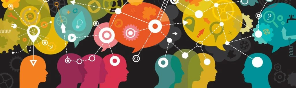 Illustration of diverse human heads with colorful thought bubbles and gears, representing psychological insights and behavioral economics concepts.