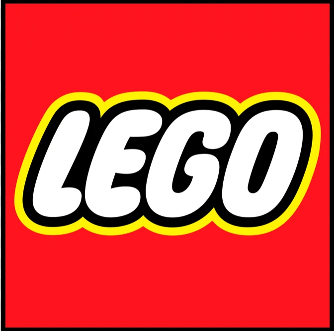 LEGO logo on a vibrant red background, representing the brand's commitment to inspiring creativity and play-based learning.